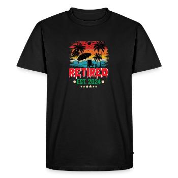 Retraité 2024 - T-shirt Premium bio Homme - noir - Devant - Nico (187cm)