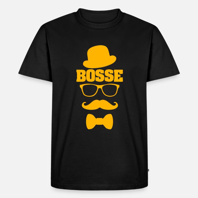 Schnurrbart Bosse - Männer Premium Bio T-Shirt - Schwarz