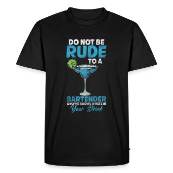 Bartender Disco Whiskey Bartender - Men's Premium Organic T-Shirt - black - Front - Nico (187cm)