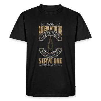 Barman Boissons alcoolisées Pourboires - T-shirt Premium bio Homme - noir - Devant - Nico (187cm)