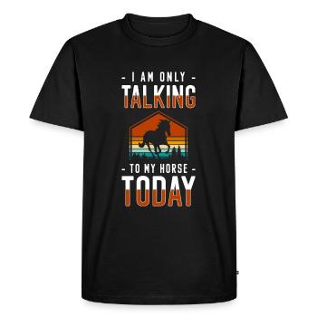 Riding Sports Pony Riding Stables - Men's Premium Organic T-Shirt - black - Front - Nico (187cm)