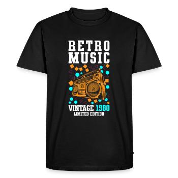Légende de la cassette musicale - T-shirt Premium bio Homme - noir - Devant - Nico (187cm)