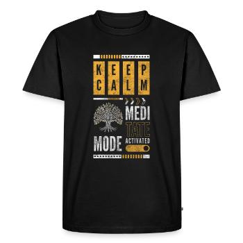 Yoga Relaxation Mindful Karma - Men's Premium Organic T-Shirt - black - Front - Nico (187cm)