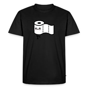 papier toilette - T-shirt Premium bio Homme - noir - Devant - Nico (187cm)