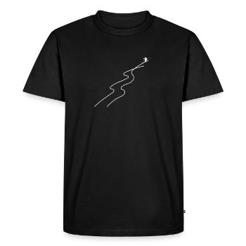 Skieur sur les pistes, minimalisme, blanc - T-shirt Premium bio Homme - noir - Devant - Nico (187cm)