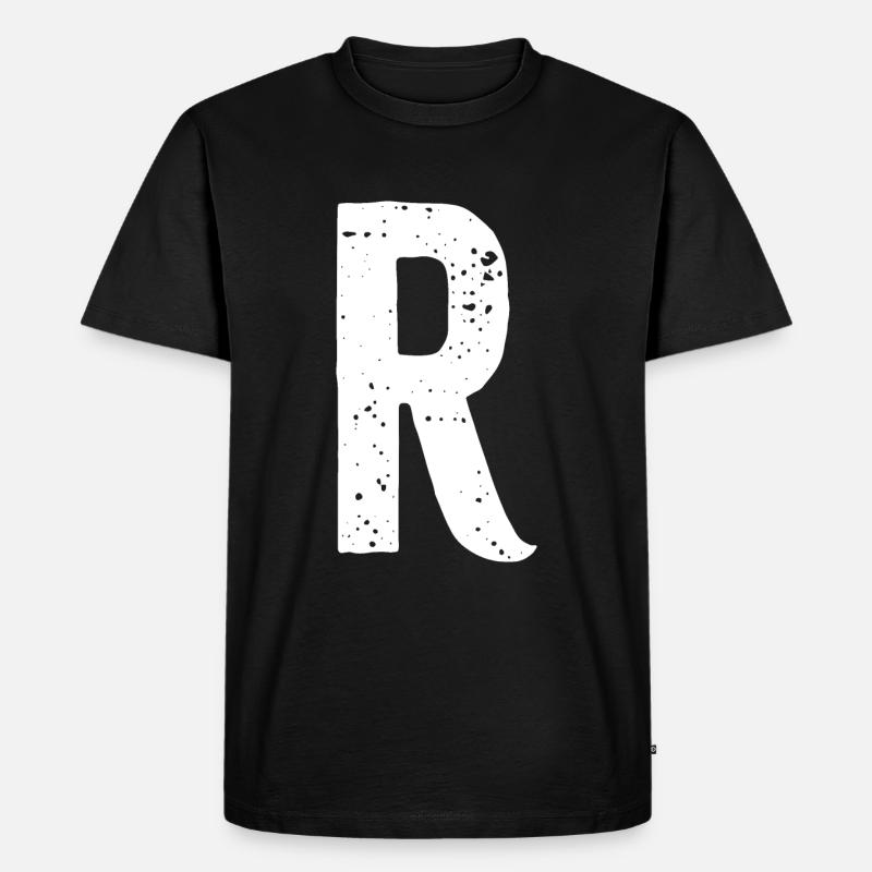 R-Buchstabe - Männer Premium Bio T-Shirt - Schwarz