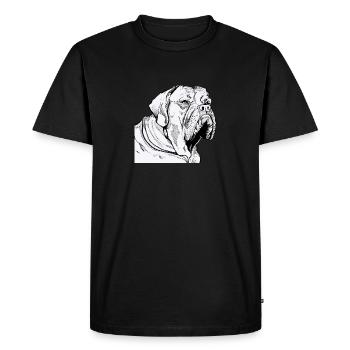 BULDOG Portrait animalier - T-shirt Premium bio Homme - noir - Devant - Nico (187cm)