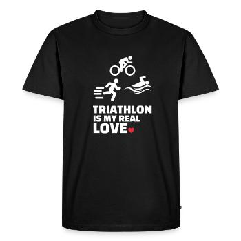 J’adore le triathlon - T-shirt Premium bio Homme - noir - Devant - Nico (187cm)