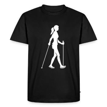 Nordic Walking Woman Icon - Men's Premium Organic T-Shirt - black - Front - Nico (187cm)