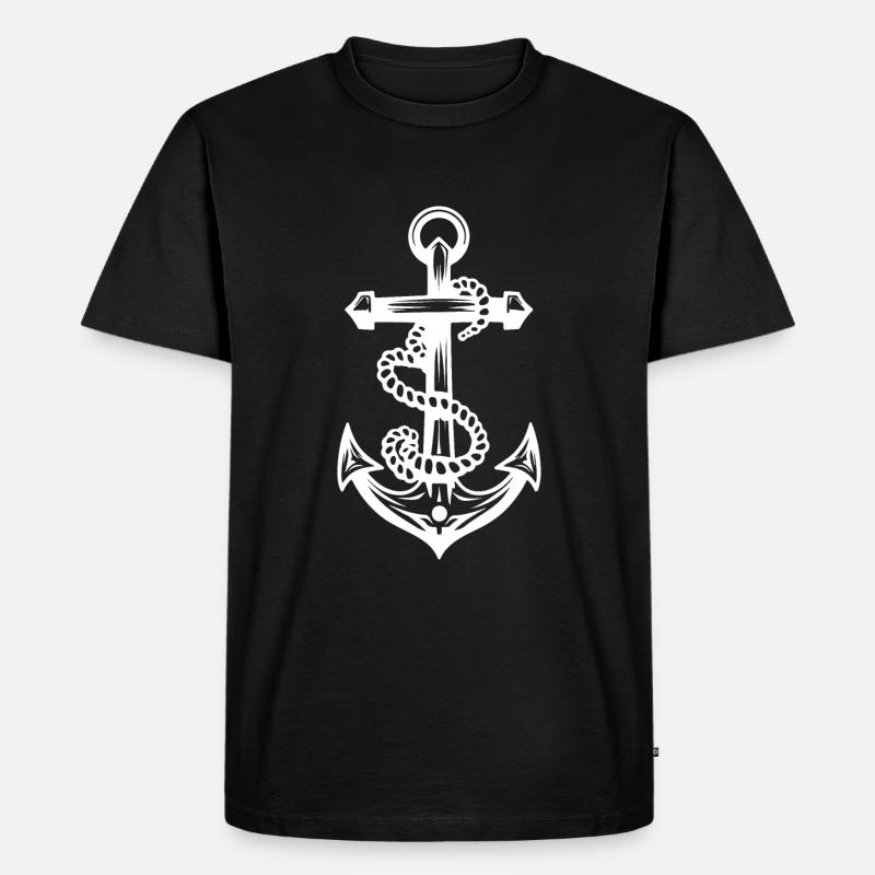 Anker Symbolik - Männer Premium Bio T-Shirt - Schwarz