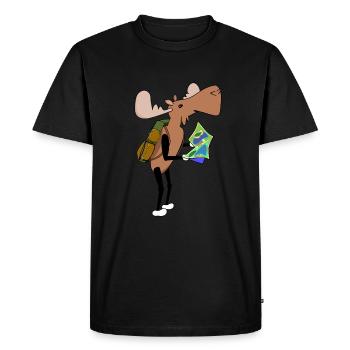 Carte de randonnée Moose Comic - T-shirt Premium bio Homme - noir - Devant - Nico (187cm)