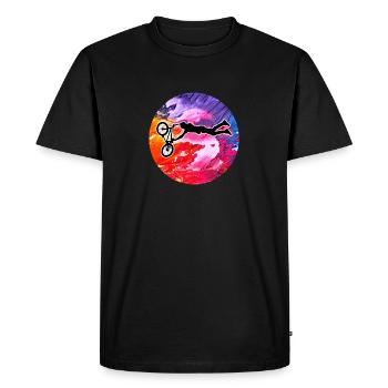 Bmx Biker Bike - Men's Premium Organic T-Shirt - black - Front - Nico (187cm)