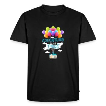 L'aventure est dehors - T-shirt Premium bio Homme - noir - Devant - Nico (187cm)