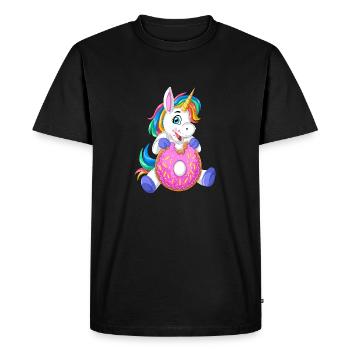unicorn donuts - Men's Premium Organic T-Shirt - black - Front - Nico (187cm)