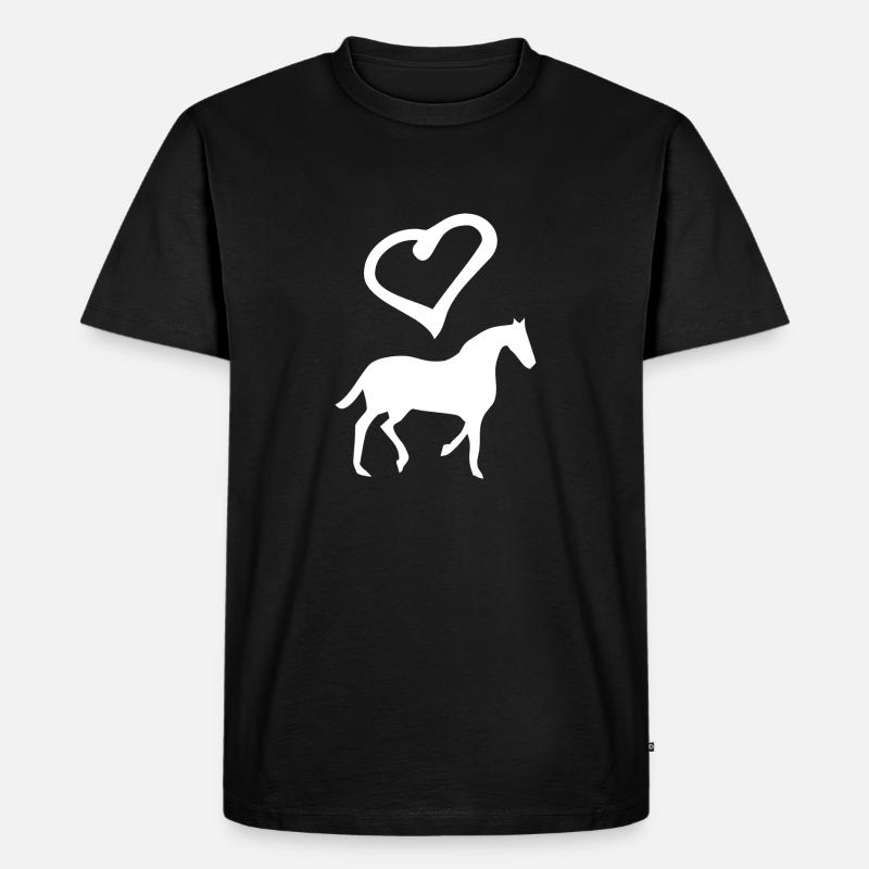Pferd - Männer Premium Bio T-Shirt - Schwarz