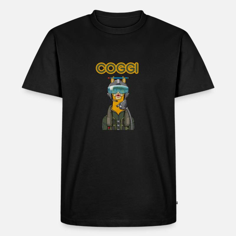 COGGI PILOT - Männer Premium Bio T-Shirt - Schwarz