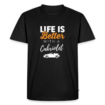 Life is better with a convertible convertible - Men's Premium Organic T-Shirt - black - Front - Nico (187cm)