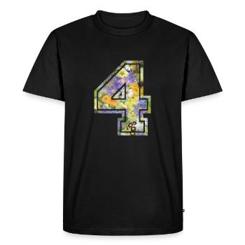 Numero 4 fleur, Équipe Foot, basket université - T-shirt Premium bio Homme - noir - Devant - Nico (187cm)