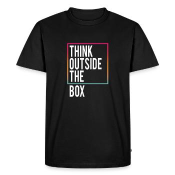 Think outside the Box - Men's Premium Organic T-Shirt - black - Front - Nico (187cm)