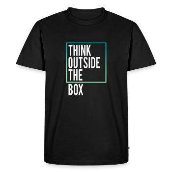 Think outside the Box - Men's Premium Organic T-Shirt - black - Front - Nico (187cm)