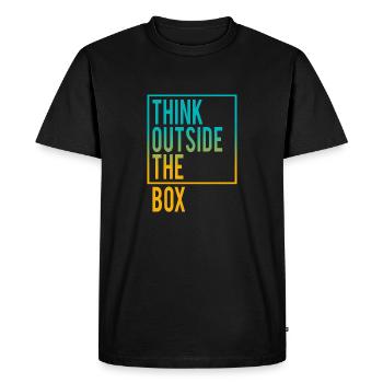 Think outside the Box - Men's Premium Organic T-Shirt - black - Front - Nico (187cm)
