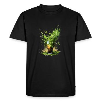 Hops explosion in beer glass - Men's Premium Organic T-Shirt - black - Front - Nico (187cm)