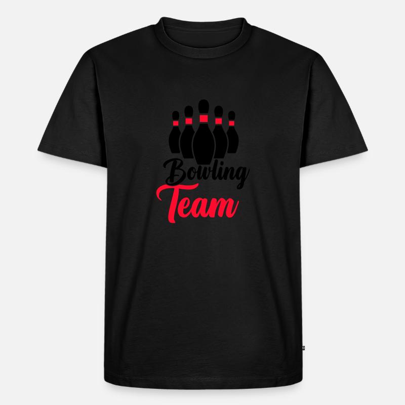 bowling team - Männer Premium Bio T-Shirt - Schwarz