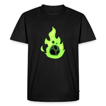boule de feu verte - T-shirt Premium bio Homme - noir - Devant - Nico (187cm)