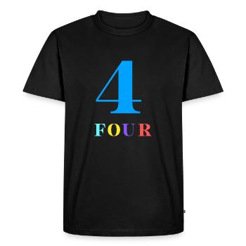 Four-4e anniversaire - T-shirt Premium bio Homme - noir - Devant - Nico (187cm)