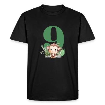 9th Birthday Monkey Safari - Men's Premium Organic T-Shirt - black - Front - Nico (187cm)