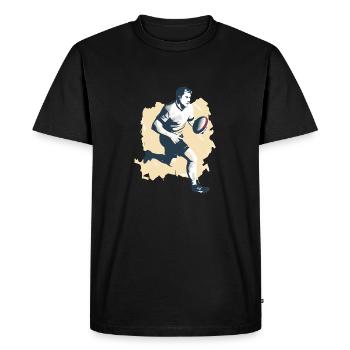 Hervé the rugby player - Men's Premium Organic T-Shirt - black - Front - Nico (187cm)