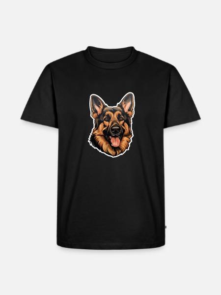German Shepherd Head - Men's Premium Organic T-Shirt - black