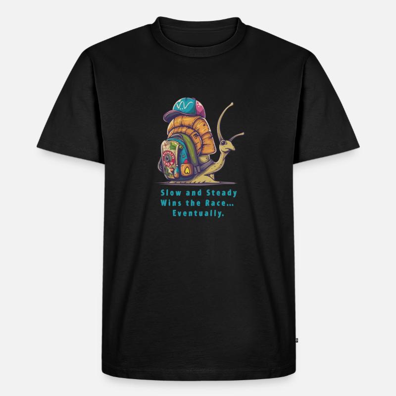 Langsam und stetig - Männer Premium Bio T-Shirt - Schwarz