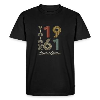 1961 Anniversaire Né en 1961 vintage Rétro. Editio - T-shirt Premium bio Homme - noir - Devant - Nico (187cm)