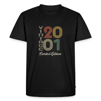 2001 Birthday Born in 2001 vintage Retro. Editio - Men's Premium Organic T-Shirt - black - Front - Nico (187cm)