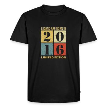 Original Calendrier 2016 Vintage anniversaire rétr - T-shirt Premium bio Homme - noir - Devant - Nico (187cm)