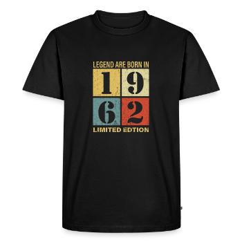 Original Calendrier 1962 Vintage anniversaire rétr - T-shirt Premium bio Homme - noir - Devant - Nico (187cm)