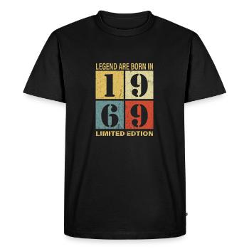 Original Calendar 1969 Vintage Birthday Retr - Men's Premium Organic T-Shirt - black - Front - Nico (187cm)
