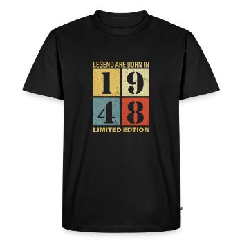 Original Calendrier 1948 Vintage anniversaire rétr - T-shirt Premium bio Homme - noir - Devant - Nico (187cm)