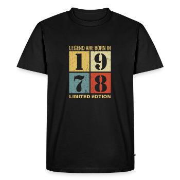 Original Calendrier 1978 Vintage anniversaire rétr - T-shirt Premium bio Homme - noir - Devant - Nico (187cm)