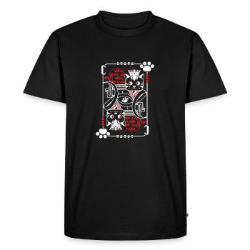 Cats Card Backs - Men's Premium Organic T-Shirt - black - Front - Nico (187cm)