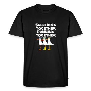 Running Suffering Jogging Running Group Fitness Gift - Men's Premium Organic T-Shirt - black - Front - Nico (187cm)