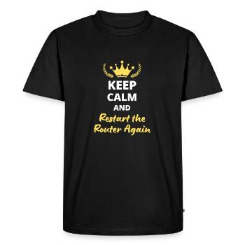 Keep Calm and Restart the Router Again - T-shirt Premium bio Homme - noir - Devant - Nico (187cm)