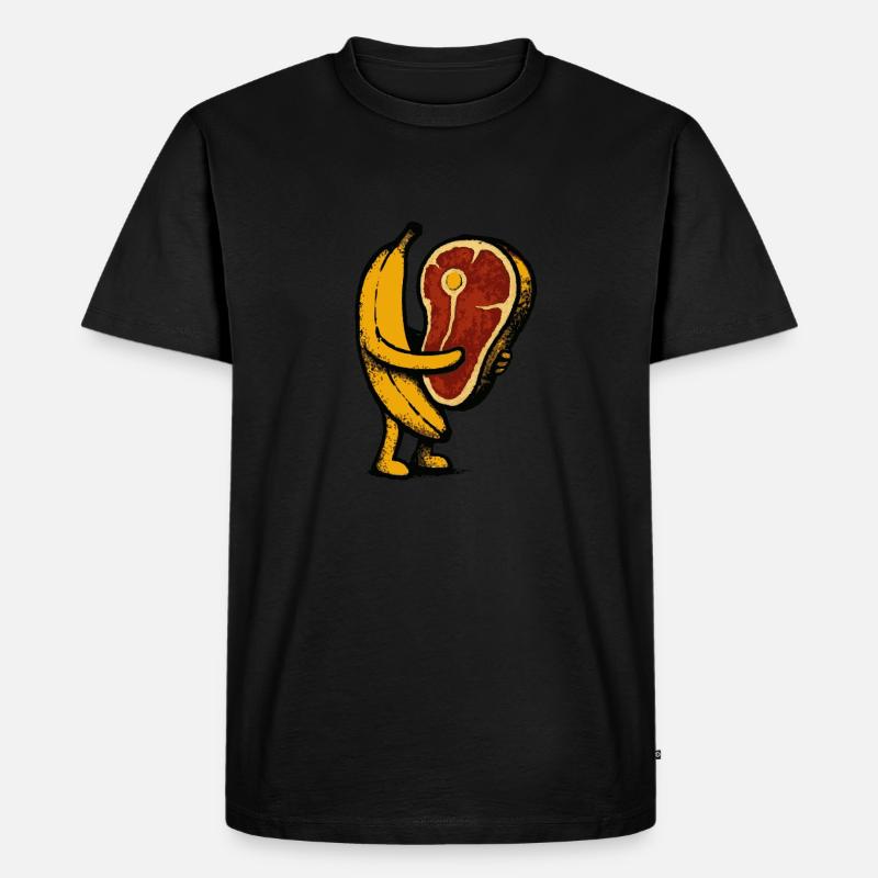 Banane mit Fleisch - Männer Premium Bio T-Shirt - Schwarz