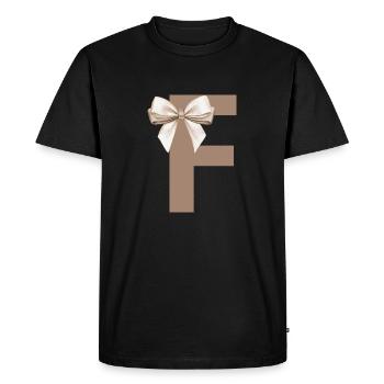Letter F Knot - Men's Premium Organic T-Shirt - black - Front - Nico (187cm)