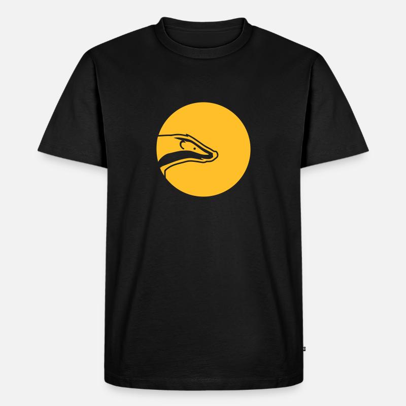 Dachs - Männer Premium Bio T-Shirt - Schwarz