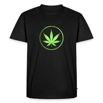 Marijuana leaf - Men's Premium Organic T-Shirt - black - Front - Nico (187cm)