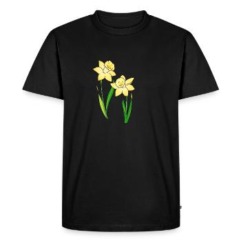 Jonquilles - T-shirt Premium bio Homme - noir - Devant - Nico (187cm)