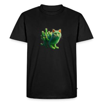 Cattus - Men's Premium Organic T-Shirt - black - Front - Nico (187cm)