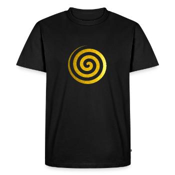 Spiral GOLD - Men's Premium Organic T-Shirt - black - Front - Nico (187cm)